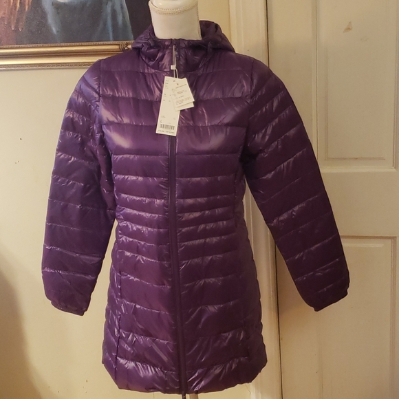 Jackets & Blazers - Women's Long Sleeve Light weight Winter Coat Purple Size Large